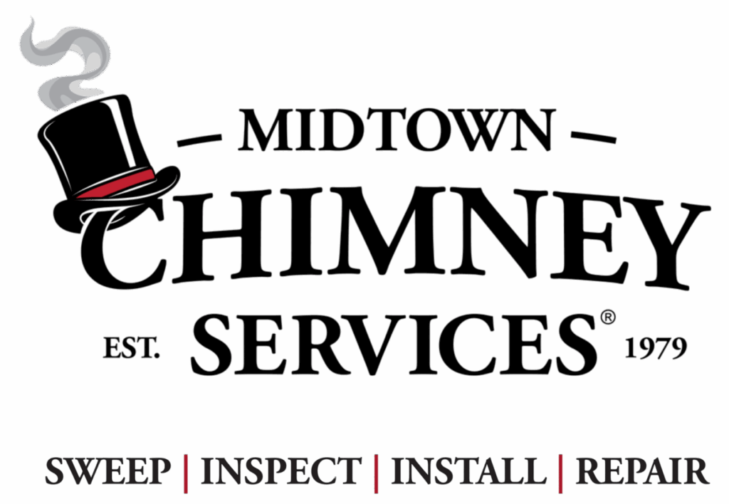 A Middleton Chimney Services logo with a stylized chimney hat and smoke above the company name, plus the words sweep, inspect, install, and repair along the bottom.